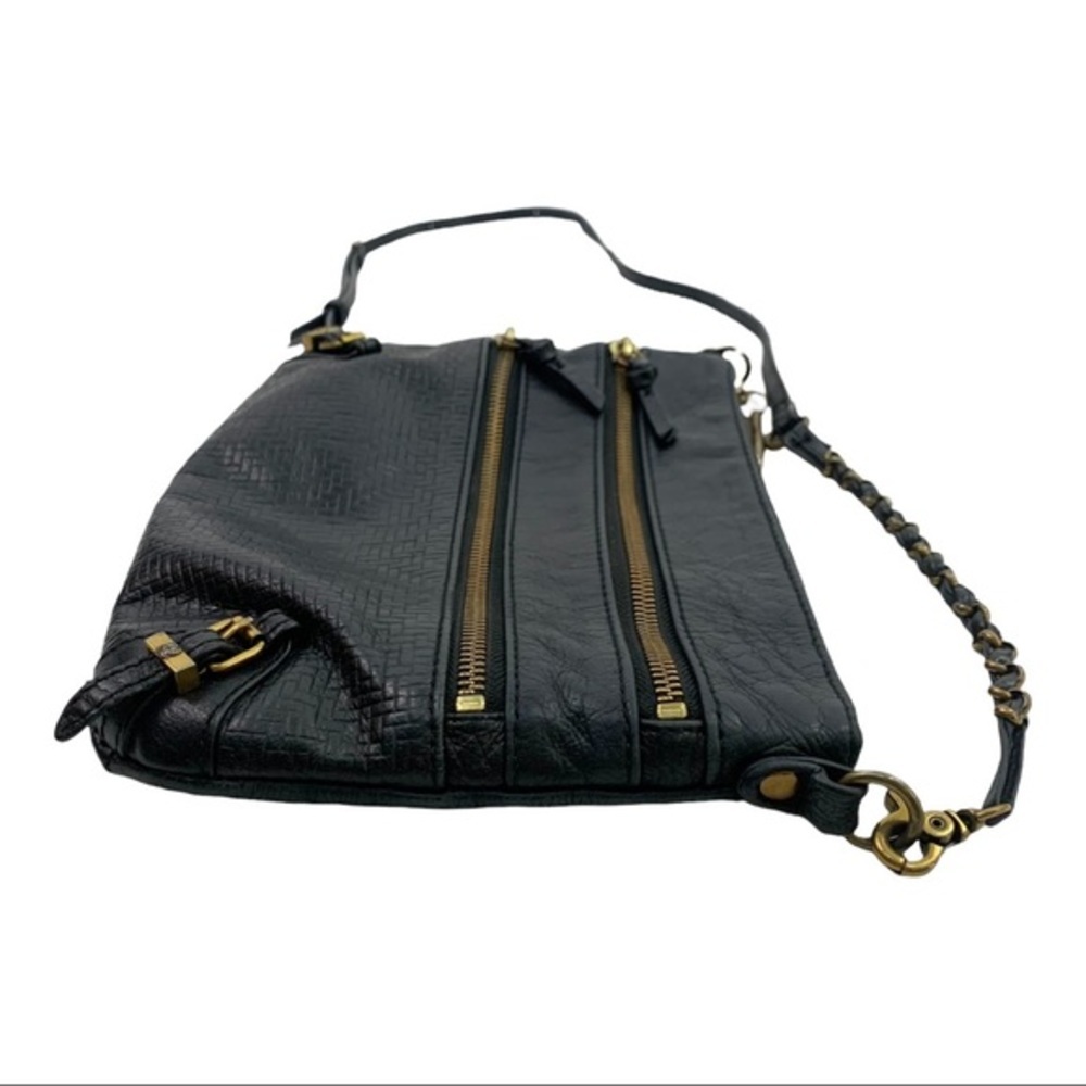 Elliot Luca Black Gold Leather Chain Crossbody Purse Women’s - Picture 12 of 15